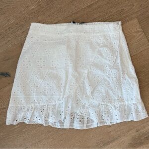 HYFVE White Eyelet Mini Skirt